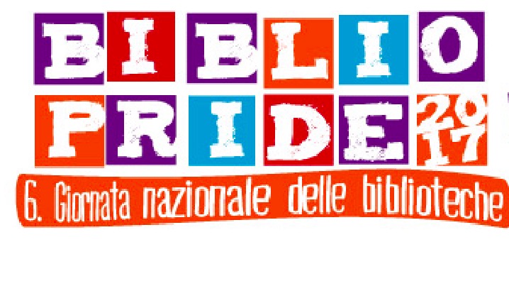 Logo di bibliopride con lettere colorate